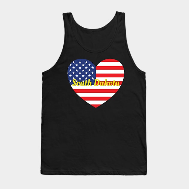 South Dakota American Flag Heart Tank Top by DPattonPD